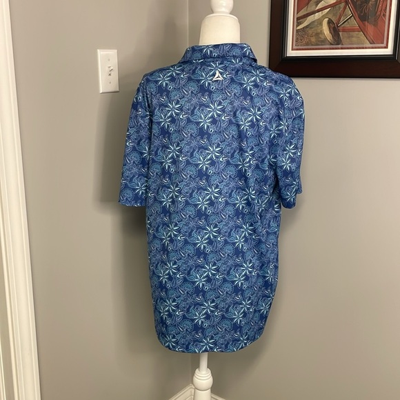 Bermuda Sands Wick Away Technology Blue Golf Polo Medium Performance Stretch UPF - Picture 5 of 6